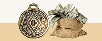 Amuletă de monede pentru bani și noroc